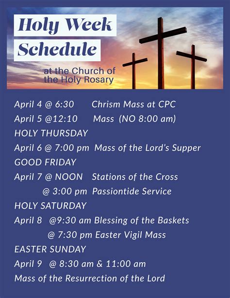 holy family catholic church schedule